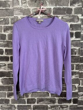 J. Crew Halle crewneck sweater Hampton purple merino wool